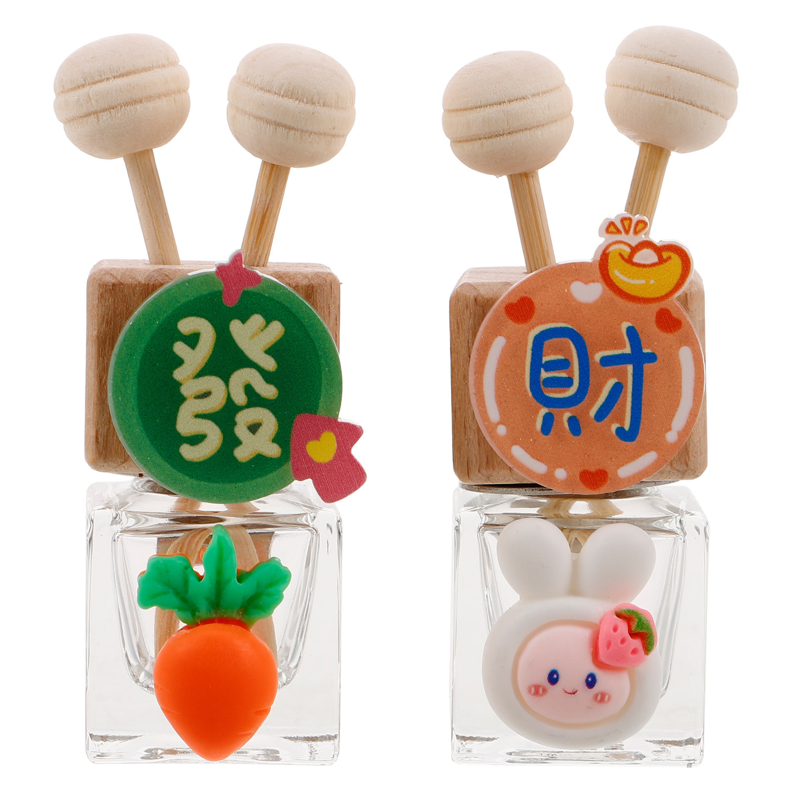 Car Air Freshener - 2Pcs Car Essential Oil Diffuser Glass