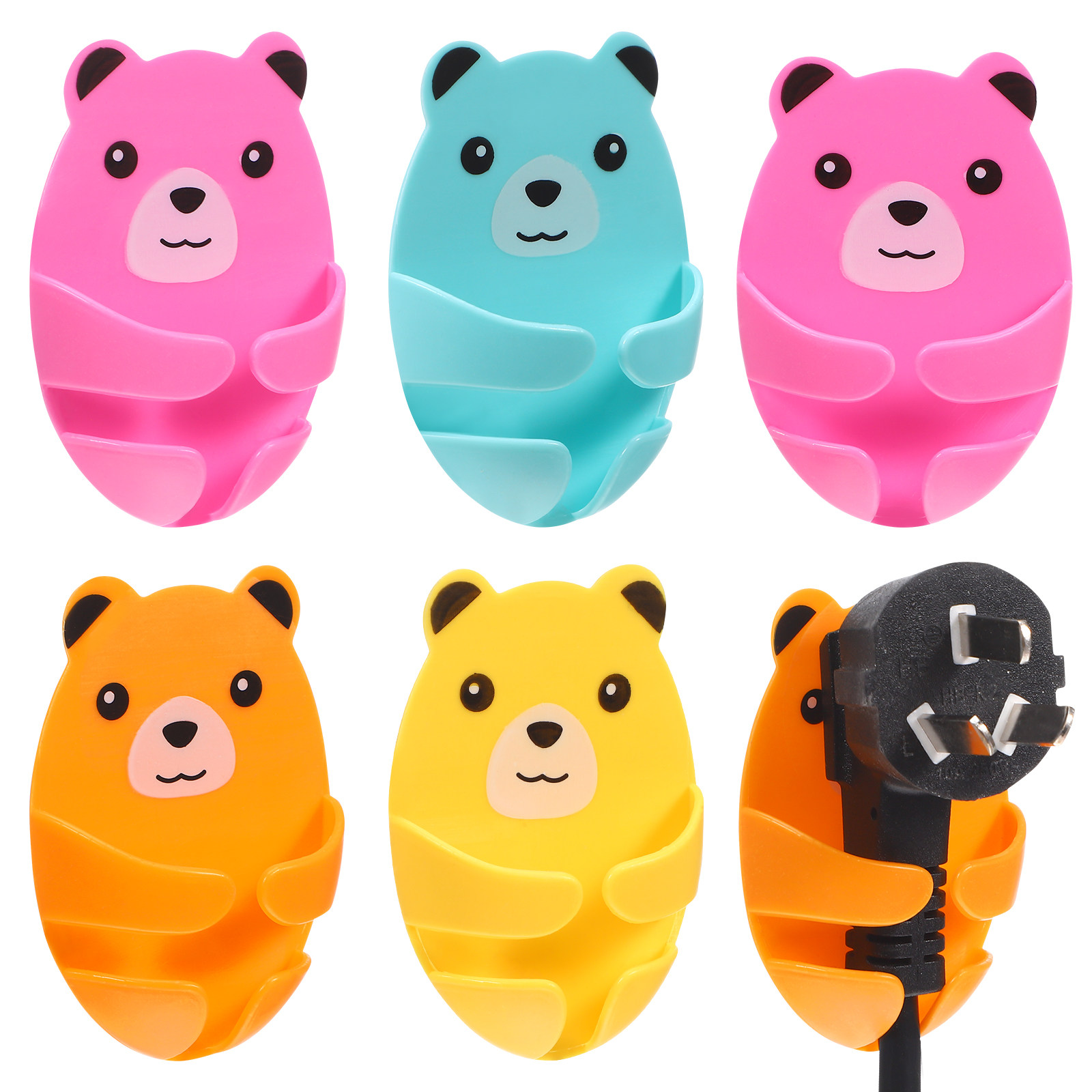 12Pcs Plug Hooks Cute Bear Adh - Car Organizer ulasan dan harga