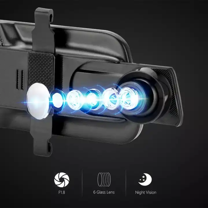 10'' Mirror Dash Cam Night Vis - Car Mirror ulasan dan harga