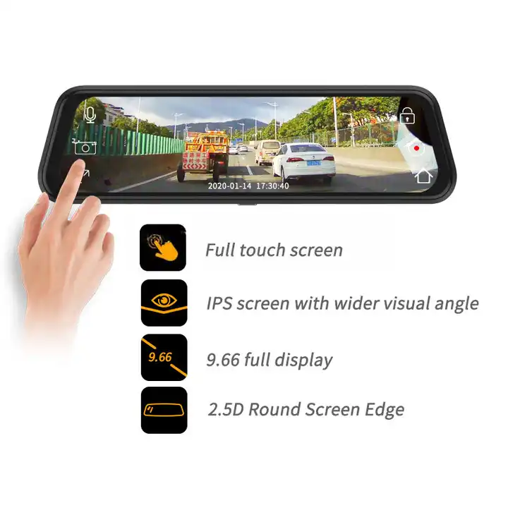 10'' Mirror Dash Cam Night Vis - Car Mirror ulasan dan harga